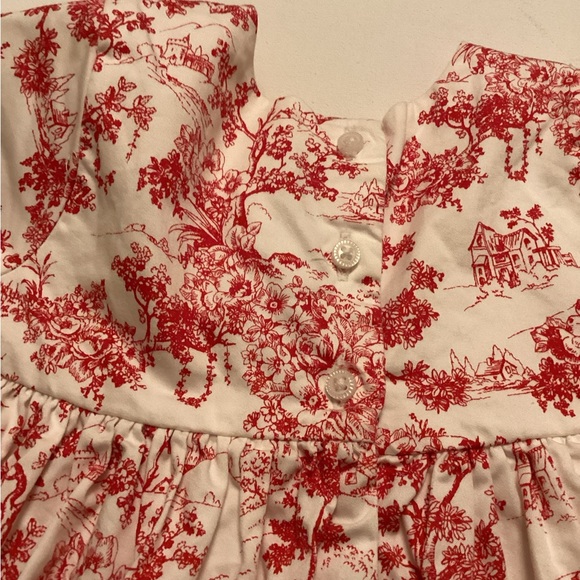 Janie and Jack Red Toile Print Dress - Picture 14 of 16